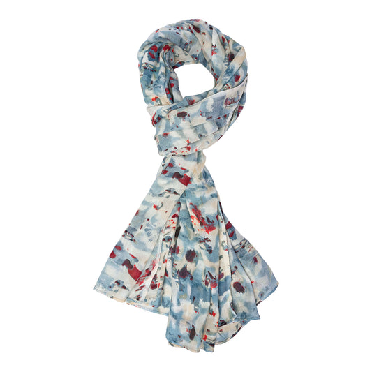 Bratkrok Women’s Floral Printed Rayon Summer Scarf Lightweight Soft Stole