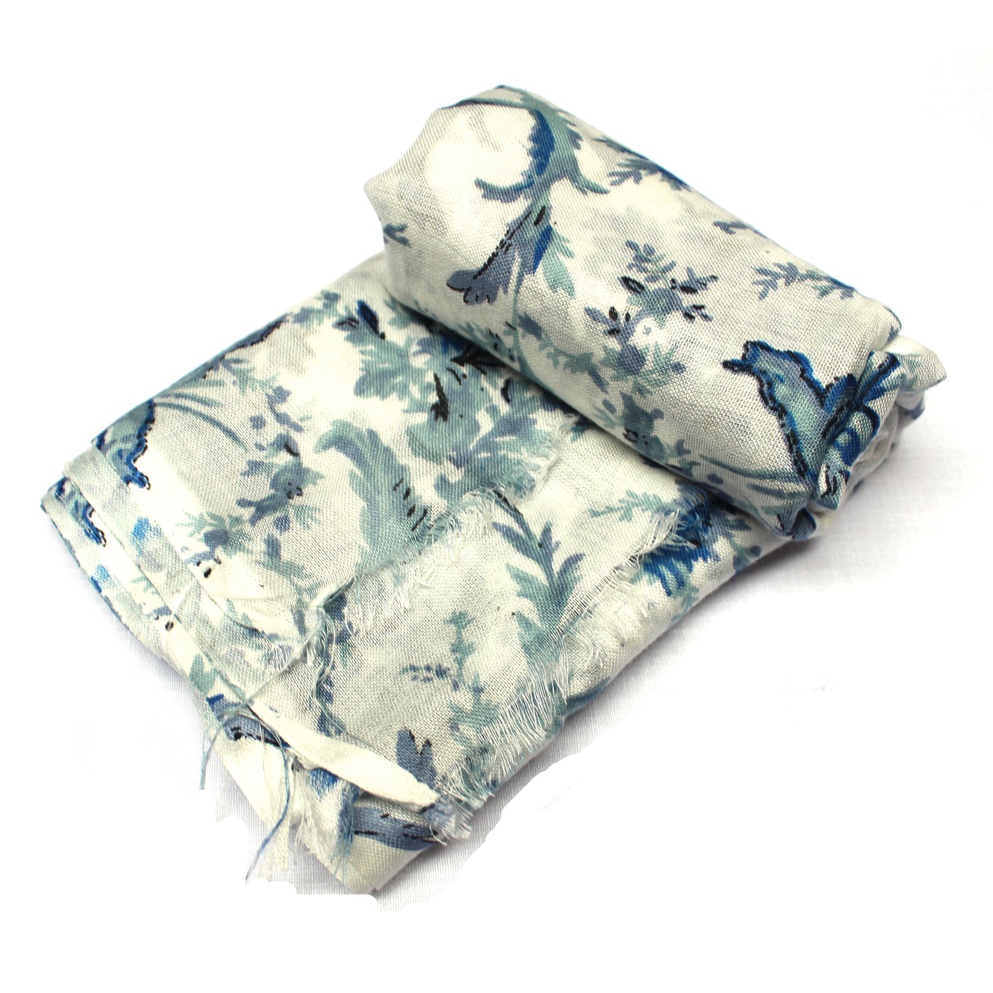 Cotton Rayon scarf flat lay showing floral design