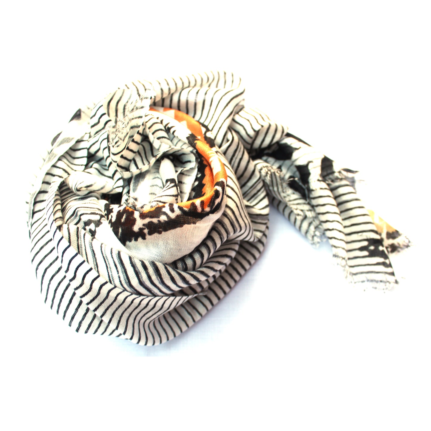 Cotton Rayon scarf flat lay showing cheetah prints