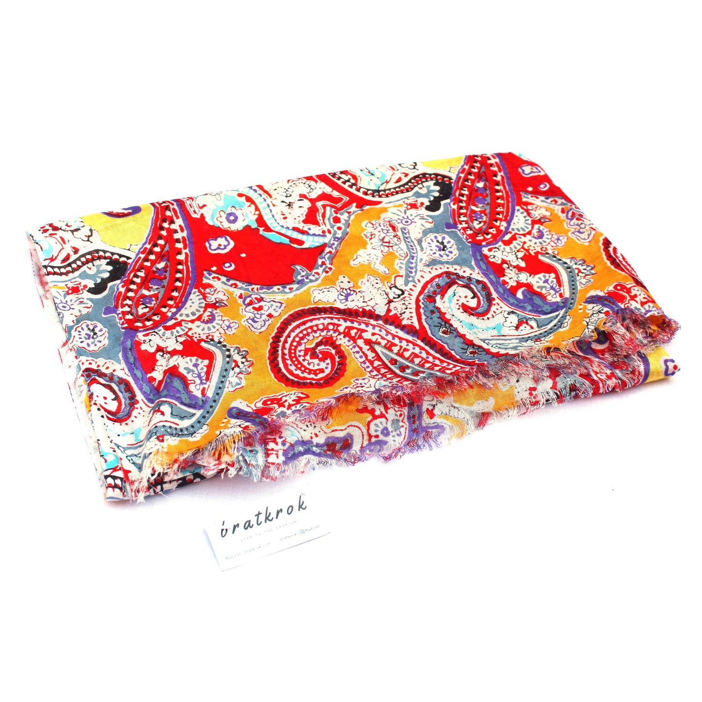 Bratkrok Women’s Printed Rayon Scarf – Light & Soft, 75 × 180 cm