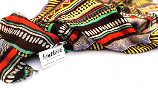 Bratkrok Women’s Printed Rayon Scarf – Light & Soft, 75 × 180 cm