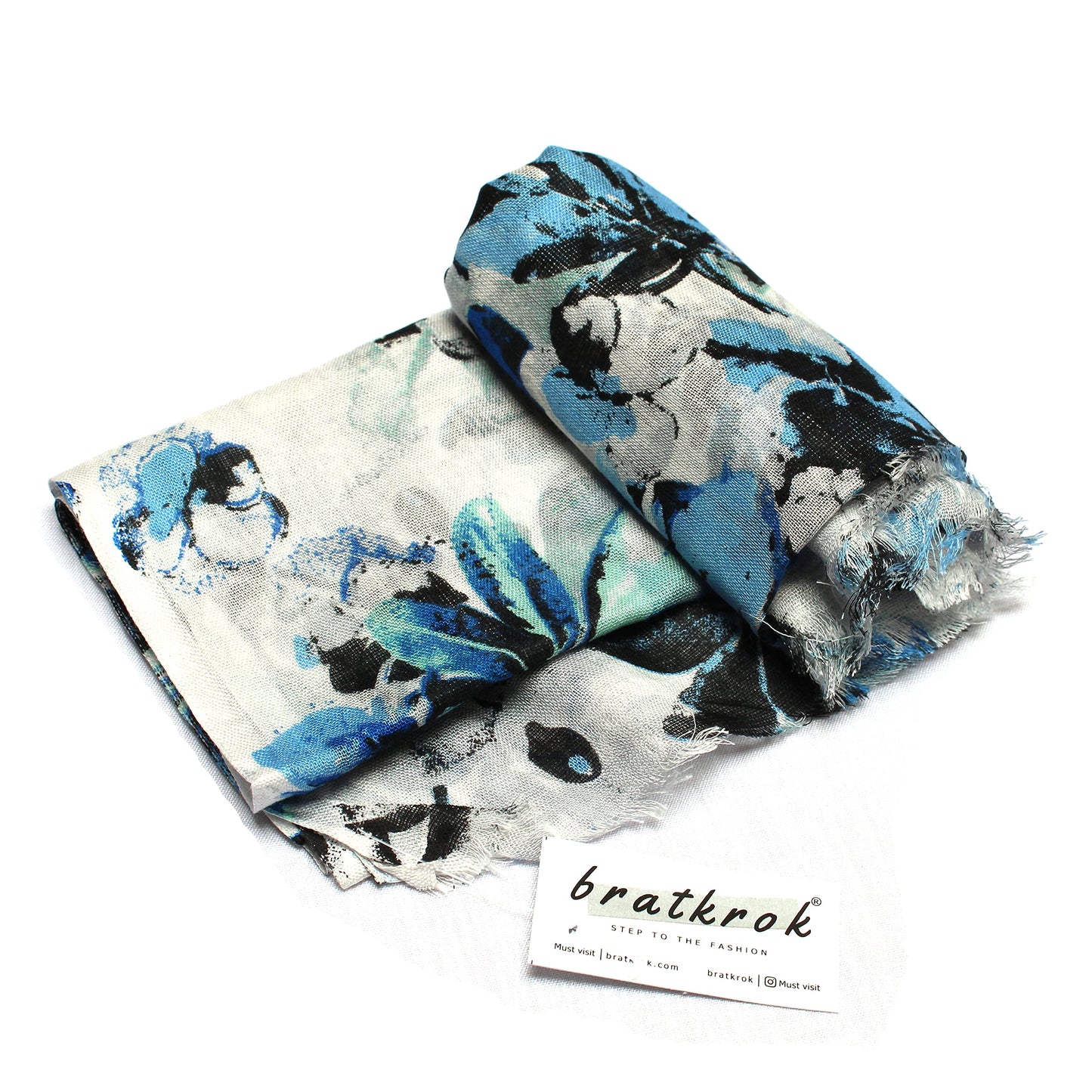 Bratkrok Women’s Printed Rayon Scarf – Light & Soft, 75 × 180 cm