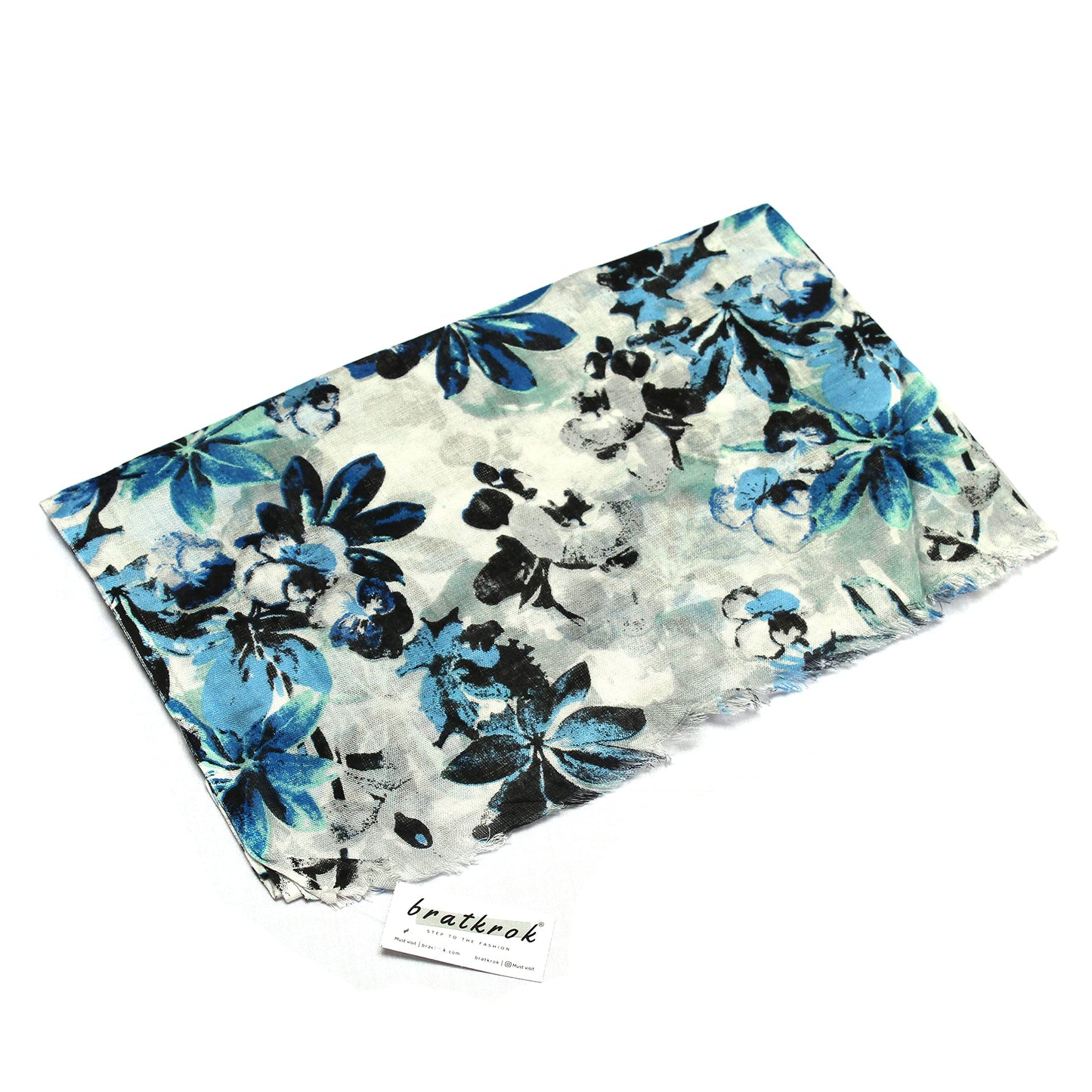 Bratkrok Women’s Printed Rayon Scarf – Light & Soft, 75 × 180 cm
