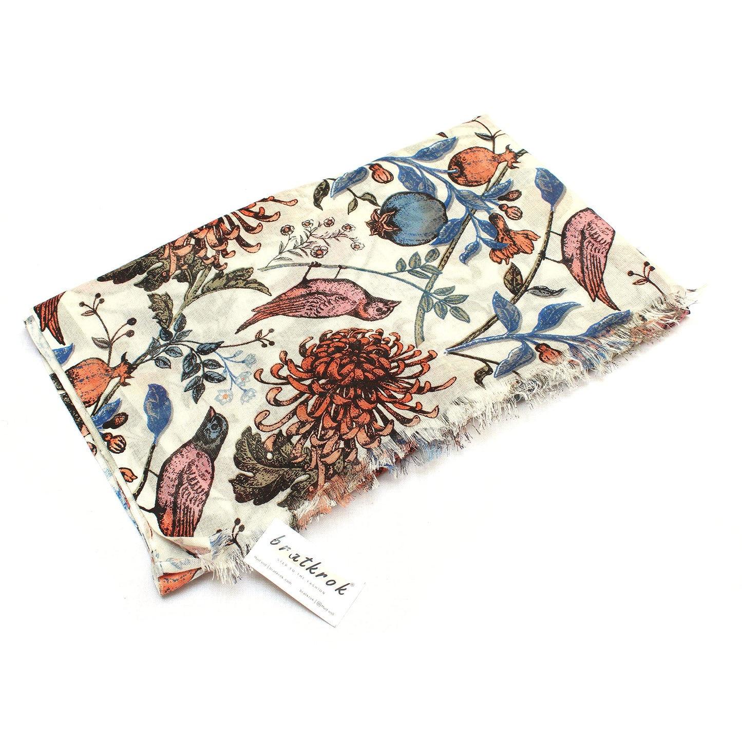 Bratkrok Women’s Printed Rayon Scarf – Light & Soft, 75 × 180 cm
