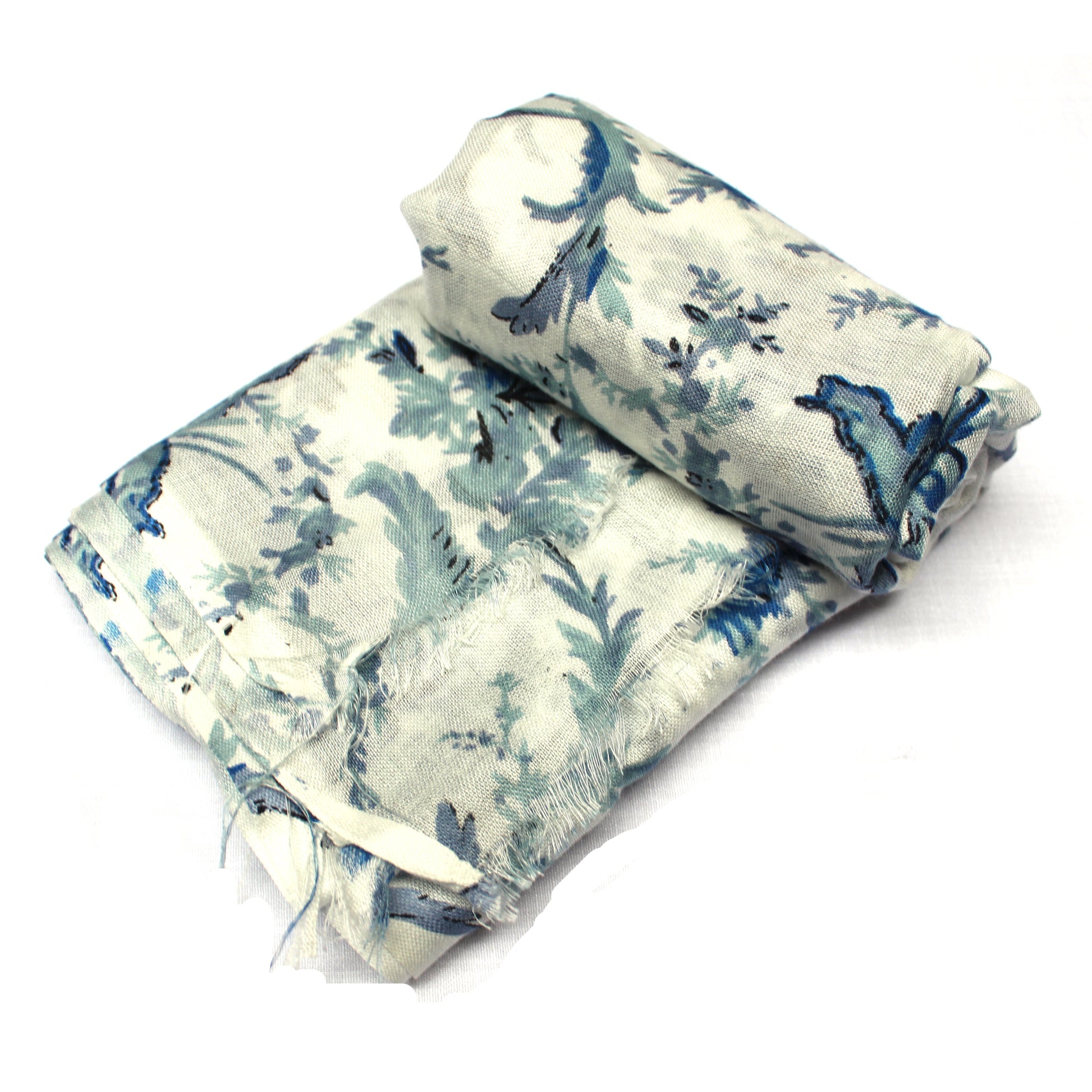 Cotton Rayon scarf flat lay showing floral design