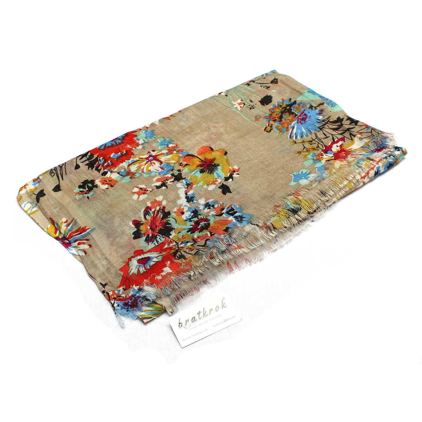 Bratkrok Women’s Printed Rayon Scarf – Light & Soft, 75 × 180 cm