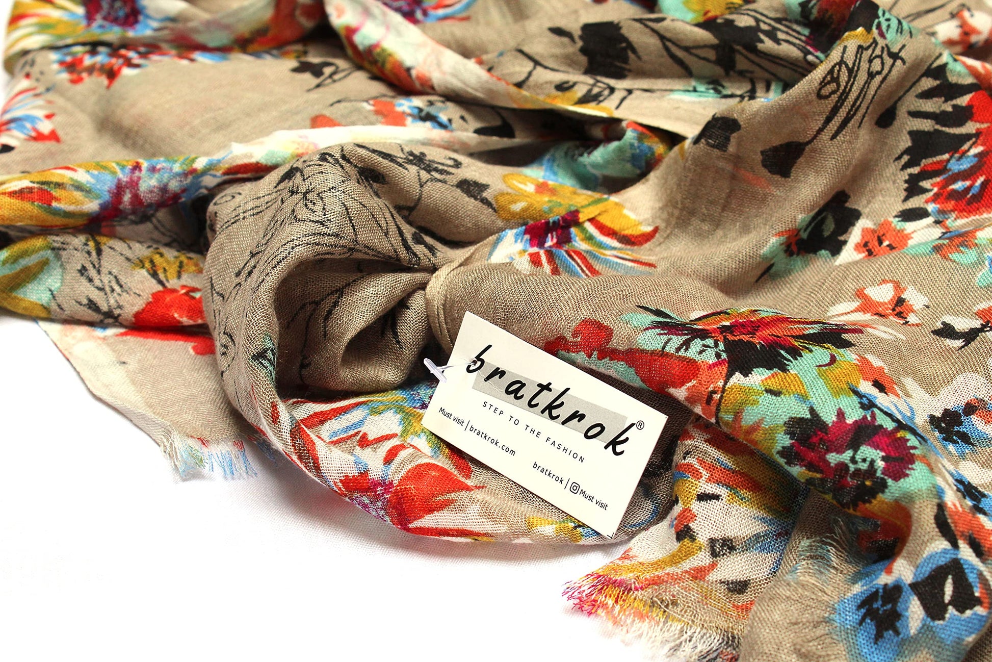 Soft Cotton-Rayon scarf texture close-up