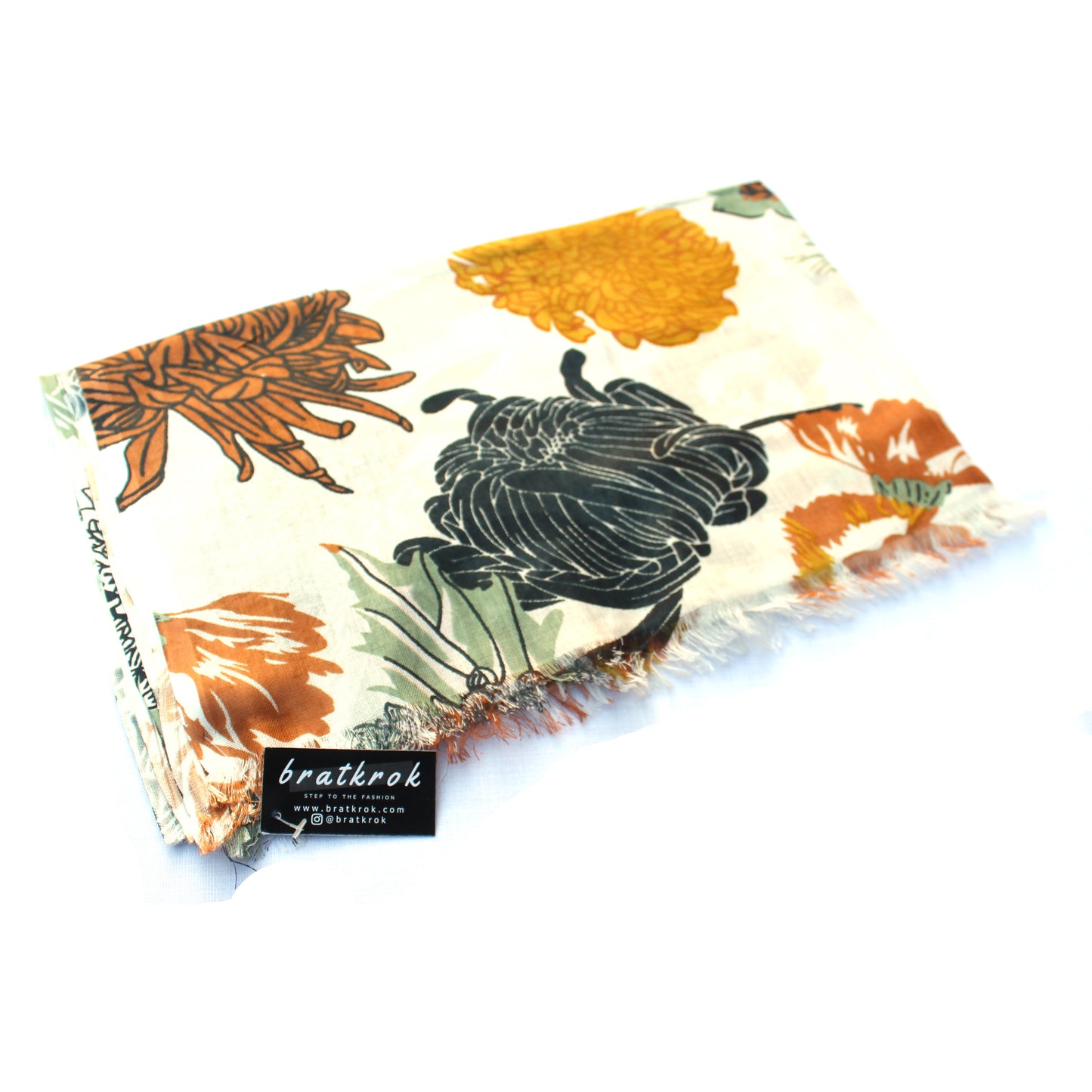 Bratkrok Women’s Printed Rayon Scarf – Light & Soft, 75 × 180 cm